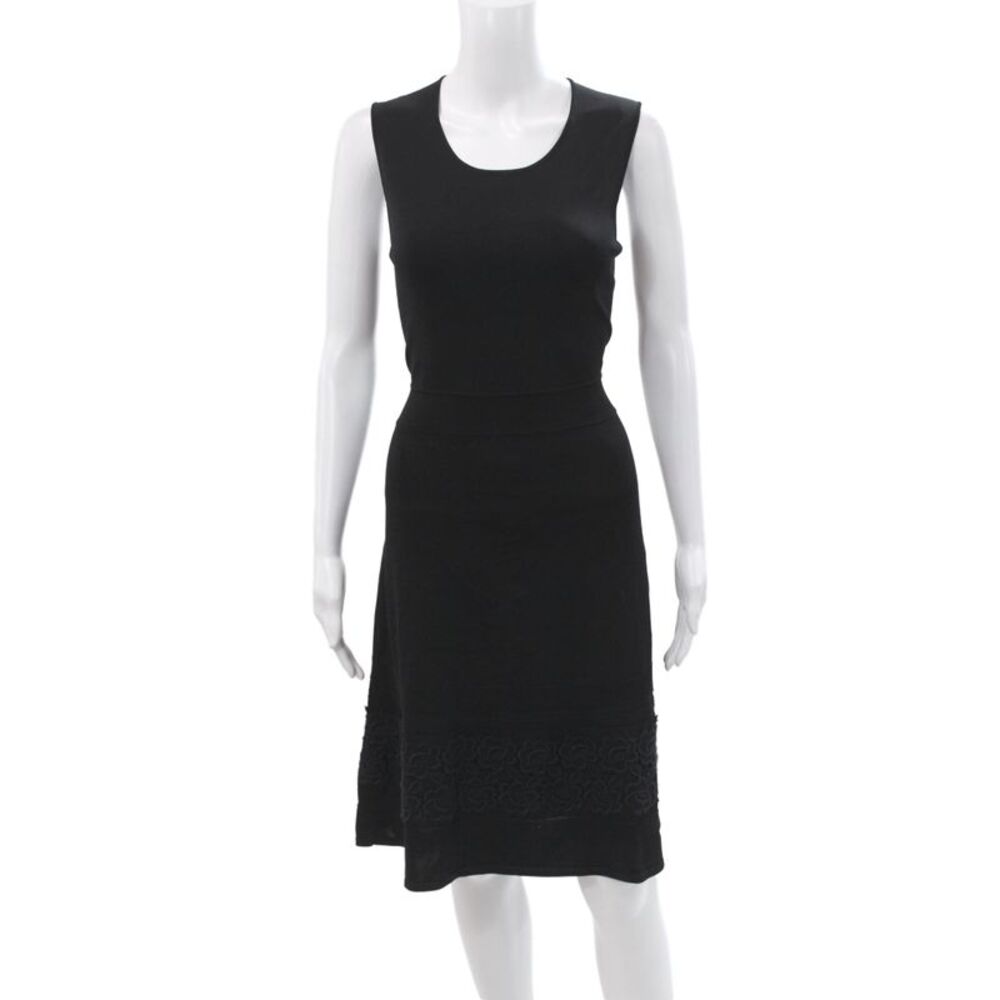 Paule Ka Womens Tank Dress Black Scoop Neck Sleeveless Viscose Size L